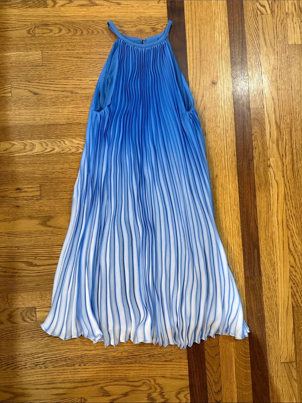 Ramy Brook New York Blue Ombre Pleated Halter Dress size XS